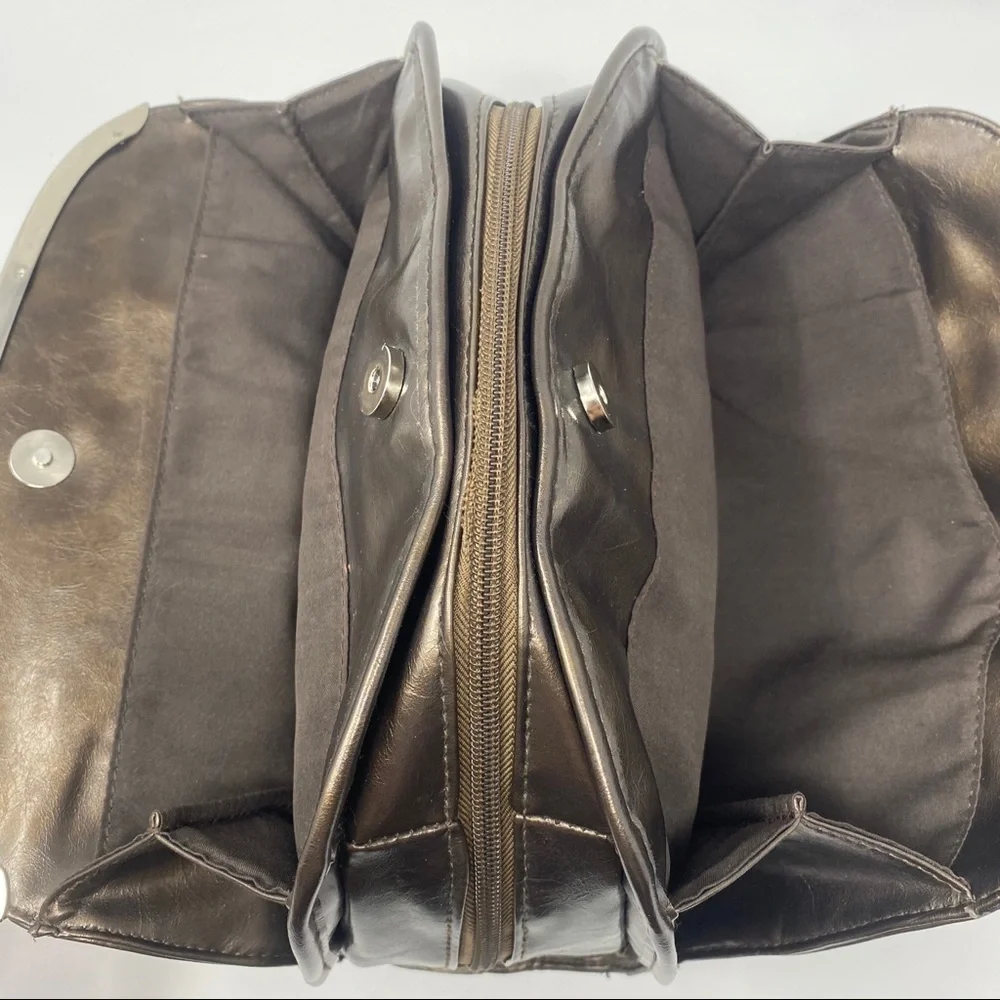 ELLEN TRACY 3 Compartment Bronze Tote Handbag